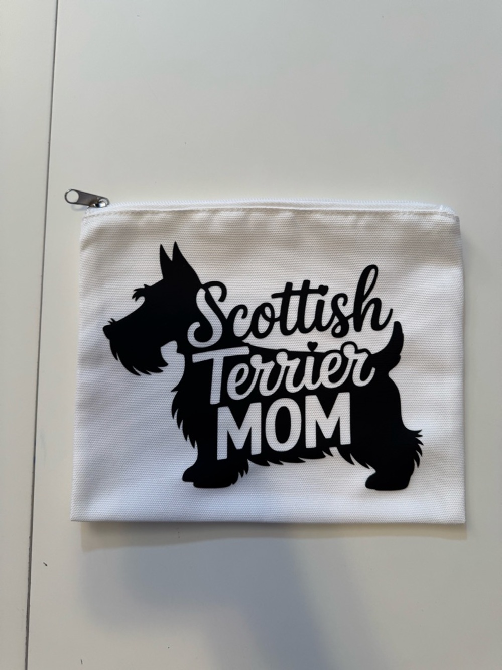 NEW Made to order Scottish Terrier Mom Zipper Pouch - White & Black - Picture 5 of 6